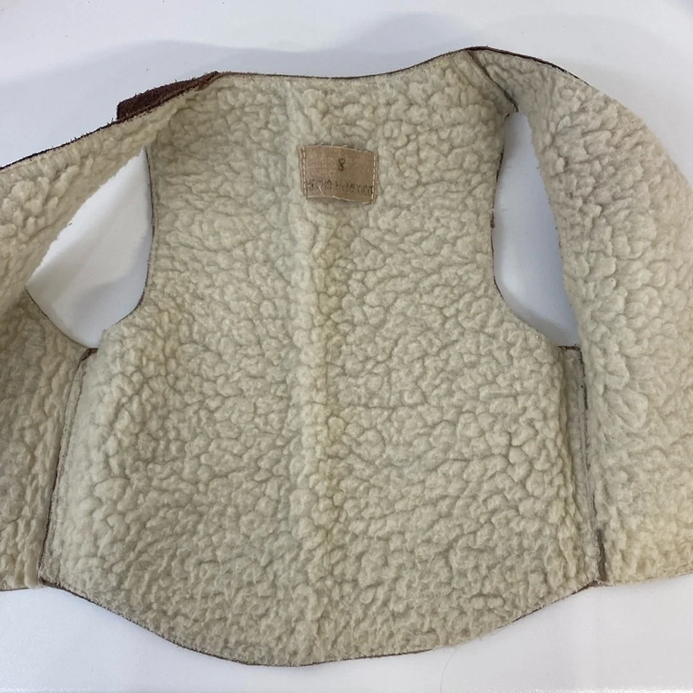Vintage‎ Suede Patchwork Vest Shearling Boys/Girls 8